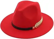[Generic] Hunting Apparel Hat Wool Hat Women Men Unisex Hat Steam Punk Hat Top Hat Fashion Ribbon Decorative Hat Trapper Hat Gloves Men (#A-Red, One Size)
