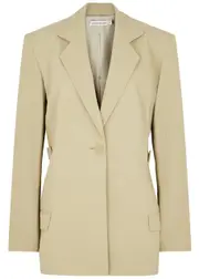 Christopher Esber Mason Crinkled Cotton Blazer - Stone - 12 (UK12 / M) 12 (UK12 / M)
