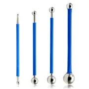 Caulking Tool Metal Ball: 4-Piece Polymer Clay Kit for Grout Finishing, Fondant