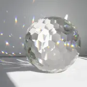 Exquisite K9 Crystal Glass Rainbow Sphere - Faceted Suncatcher for Windows