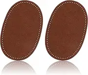 2pcs Elbow Patches for Sweaters, Oval Elbow Patches for Clothes Artificial Leather Sew-On Elbow Patches Repair Patches for Sweaters Jackets Down Jackets Pants (Brown)
