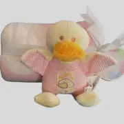 Blankets And Beyond Gift Set Pink Duck Lovey Plush Toy Matching Blanket New
