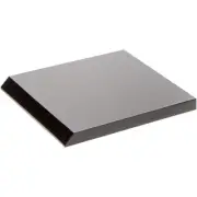 Plymor Black Acrylic Square Base (Angled-Front for Label), 4"W x 4"D x 0.375"H
