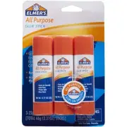 Elmer's Office Strength Glue Sticks, All Purpose, 0.77 Oz., Clear, Pack Of 3