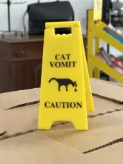 Cat Vomit Sign Funny Foldout Cat Sign Warning Sign Cat Vomit Sign Novelty