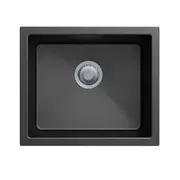 ACA 533 x 457 x 205mm Black Single Big Bowl Granite Kitchen/Laundry Sink Top/Flush/Under Mount