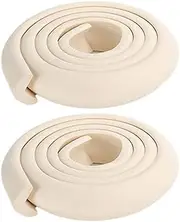 TopHomer Edge and Corner Protector, 4M L Shape Baby DIY Proofing Guard Coverage Safety Bumper Corners for Child Safety, Furniture Protect (Beige) 2Roll