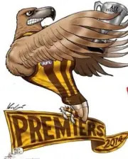 HAWTHORN HAWKS PREMIERS 2014 ORIGINAL MARK KNIGHT POSTER WEG AFL FOOTBALL