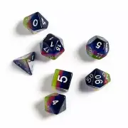 Sirius Pink Green Blue 7 Dice Set + Smoke d20 D&D dungeons dragons resin rpg Z