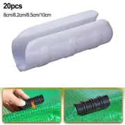 20*Pipe Clamps Plants Stakes Greenhouse Film Row Cover Netting Tunnel Hoop Clips