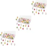 TEHAUX 3sets Ice Cream Shaped Thumbtack Thumb Tacks for Wall Ice Cream Tacks Map Tacks Clear Thumb Tacks Cones Pushpins for Thumbtacks Cute Push Pin Ice Cream Shaped Pushpins 15pcs*3
