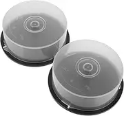 2pcs Large Capacity Dvd Storage Bucket Clear Plastic Disc Container for Organizing Dvds and Media Versatile Holder for Home Office Dorm and Bar Use