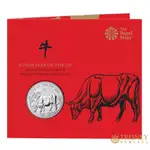 【TRUNEY貴金屬】2021英國皇家牛年銅鎳幣 - 卡裝/英國女王紀念幣