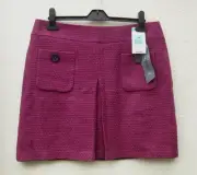 Marks & Spencer Autograph wool blend short skirt size 14 BNWT pink check