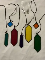 Stained Glass, Geometric Shapes, 7 Pieces, Rainbow Colors