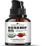 Organic Netra Rosehip Seed Oil for Skin Hydrates & Moisturize Skin 100% Organic, Pure & Natural Oil Good Radiant Glow, Light Weight All Skin Types, 50ml