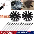 Chimney Sweeping Cleaner Brush Flue Cleaning System Fireplace with 14 Rods Set