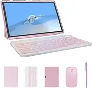 2 in 1 Tablet with Keyboard Case Mouse Stylus, 10 inch Tablet Android 14 Tablets PC, 6GB RAM+32GB ROM Support 1TB Expandable, 6000mAh Battery IPS 10.1" Tab 2MP+8MP Dual Camera WiFi-6 Bluetooth Tableta