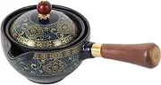 DONFAMDS Small Kettle Side Handle Stylish Retro Teapot Ceramic Tea Set for Entertaining Guests
