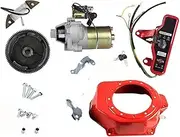 Electric Start Kit Starter Motor Flywheel Ignition Switch Box Electric Start Conversion Kit Compatible with H-o-n-d-a GX160 5.5HP and GX200 6.5HP Engines