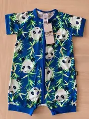 Bonds Baby Short Sleeve Zip Wondersuit Romper Size 2 Panda *BRAND NEW*