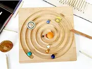 Wooden Spiral Tracing Board Finger Pre-Writing Toddler Toy Hand Crafted
