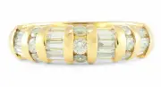 Round/Baguette Channel Wedding Band 14k Yellow Gold 1.0ct TW VS/G Size 6.5
