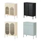 2x Doors Metal Buffet Sidetable Storage Cabinet Shelf Kitchen Cupboard Hallway