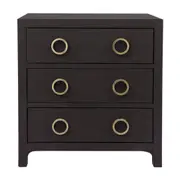 Astley Upholstered Bedside Table - Charcoal Linen