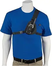 HOLSTERGUY RCH-103 Radio Chest Harness Shoulder Radio Holster Chest Pack an Adjustable Depth Radio Pouch for Small Motorola Talk About Two-Way Radios and Walkie Talkies. Made in USA