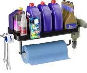 Wall Mount Garage Paper Towel Holder with Shelf for Garage Tool Room Workbench