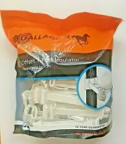 Gallagher 5" Offset T-Post Insulator White 20ct Bag Permanent Electric Fence NEW