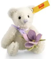 Classic Miniature White Teddy Bear with Crocus by Steiff - EAN 040191