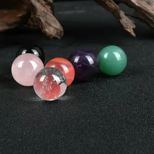 天然紫粉白水晶球2cm黃綠紅風水轉運球家居擺件diy飾品無孔大珠子
