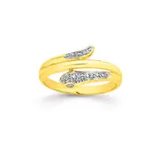 9ct Gold Diamond Snake Ring
