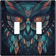 AIXIWAWA Switch Plate Retro Owl Print, 1 Pack Home Decor Wall Plates 3-gang with Screw Size 6.37x4.48x0.27 in