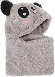 [yifulun] Children Hat Scarf Cap Scarf Hooded Scarf for Kids Toddler Scarf Girl Kids Hat Scarf/82 (Color : Grey, Size : 18 Years)