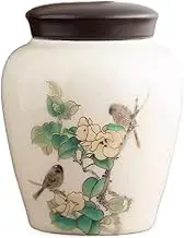 Decorative Home Decor Crafts Loose Leaf Tea Storage Jar Ceramic Tea Box Guest Vintage Chinese Sugar Jar Container(Small)