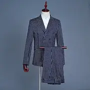 1920s Slim Fit Three Piece Suit Notch Lapel The Great Gatsby Gentleman Gangster Striped Men's Christmas Carnival Masquerade Wedding Party Prom Adults' Coat Ves