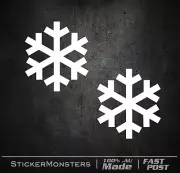 SNOW STICKER SNOWFLAKE SKI SNOWBOARKING 2X 55mmH Mt Buller Mt Hotham Car 4X4