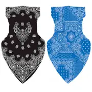 Nevenka 2Pcs Print Face Mask Neck Leggings Scarf for Dust Sun Protection-I