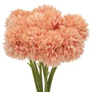 Artificial Flower Heads, Silk Chrysanthemum Hydrangea Orange Faux Flowers 10Pcs