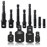 12PCS Drill Socket Adapter Set Impact Nut Driver Hex Extension Bit1/4" 3/8" 1/2"