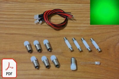 Sansui 2000 2000A replacement LED lamps bulbs lights kit GREEN with INSTRUCTIONS