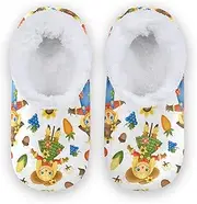[Caihoyu] Kids Girls Boys Closed Back House Slippers Coral Fleece Anti-Skid Sole Lightweight House Shoes Indoor Outdoor Winter Bedroom