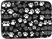 Black and White Paw Print Laptop Case, Computer Case Laptop Gifts for Men Women for Travel Abroad