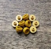 LEGO Pearl Gold Tile, Round 1 x 1 W/ Bar and Pin Holder QTY 10 Part 20482