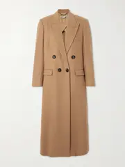 [Stella McCartney] Stella McCartney - Oversized Double-breasted Wool Coat - Camel - IT42 IT 42 Brown