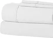 Modern Threads Soft Microfiber Solid Sheets - Luxurious Microfiber Bed Sheets - Includes Flat Sheet, Fitted Sheet with Deep Pockets, & Pillowcases White King