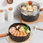 with Lid and Pour Spout Cooking Saucepan Wood Handle Frying Pan Porridge
